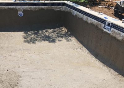 Concrete Pool Plastered walls drying in the sun